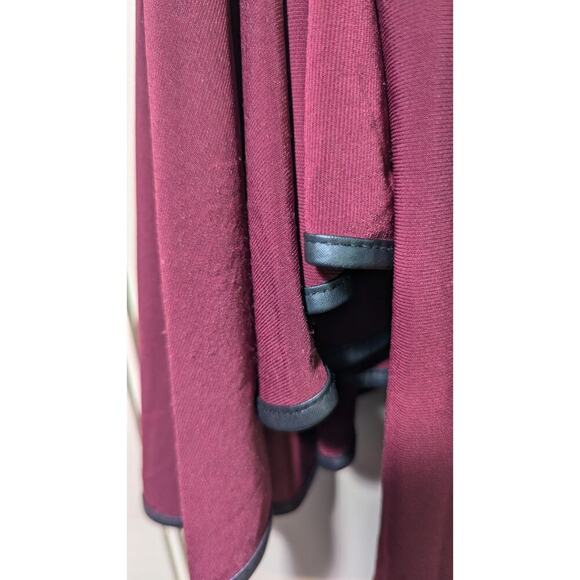 MSK Women Blouse Plus Size 3X Faux Leather Trim Flutter Sleeves Blouson - Picture 5 of 11